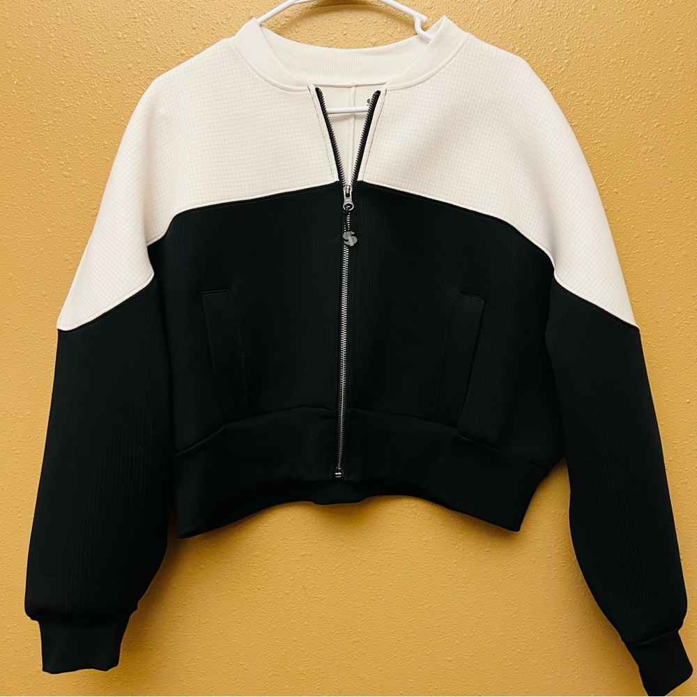 Sports Illustrated Swim Black and White Bomber Jacket